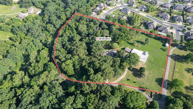 3307 NW 3rd St, Bentonville, AR 72712 - aerial overview of property's location with property parcel outlined