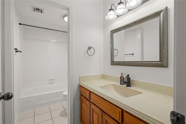 3307 NW 3rd St, Bentonville, AR 72712 - bathroom featuring vanity, toilet, tile patterned floors, and shower / tub combination