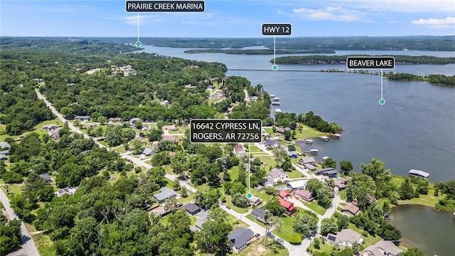 16642 Cypress Ln, Rogers, AR 72756 - drone / aerial view of a large body of water