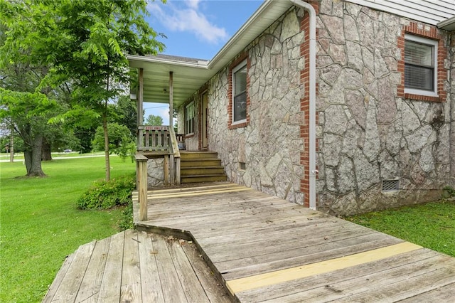 4220 S 7th Hwy, Harrison, AR 72601 - wooden terrace featuring a lawn