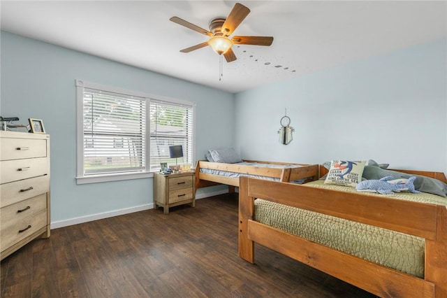 4220 S 7th Hwy, Harrison, AR 72601 - bedroom with wood finished floors, baseboards, and ceiling fan