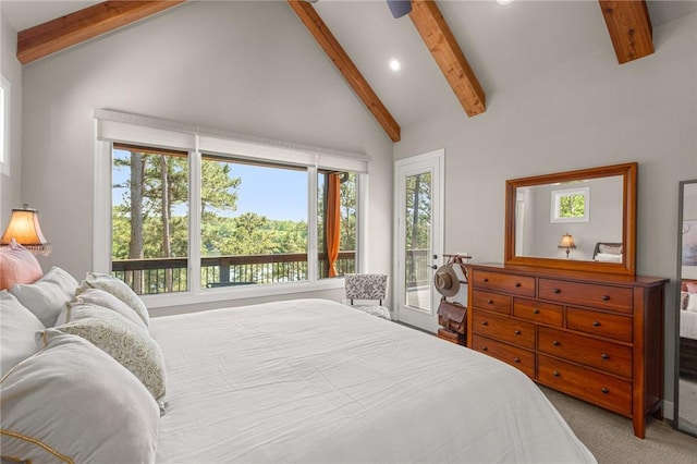 42 Devizis Dr, Bella Vista, AR 72714 - carpeted bedroom with recessed lighting and access to exterior