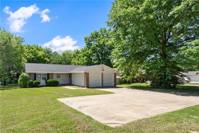 3021-3023 N Old Missouri Rd, Fayetteville, AR 72703 - ranch-style home featuring a garage, brick siding, a front yard, and driveway