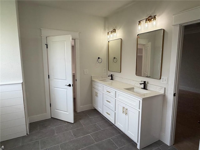 7695 Teton Trl, Springdale, AR 72762 - bathroom with double vanity and tile patterned flooring