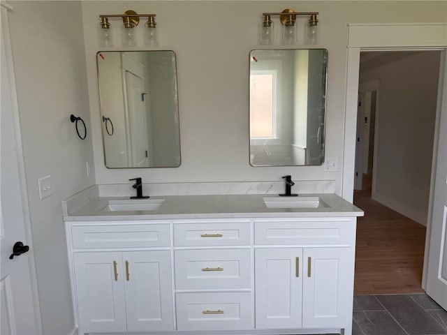 7695 Teton Trl, Springdale, AR 72762 - full bathroom with double vanity and baseboards