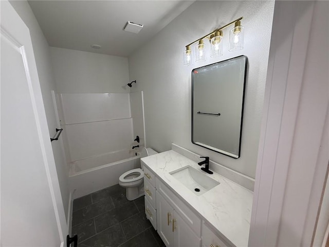 7695 Teton Trl, Springdale, AR 72762 - bathroom featuring vanity, toilet, tile patterned flooring, and  shower combination