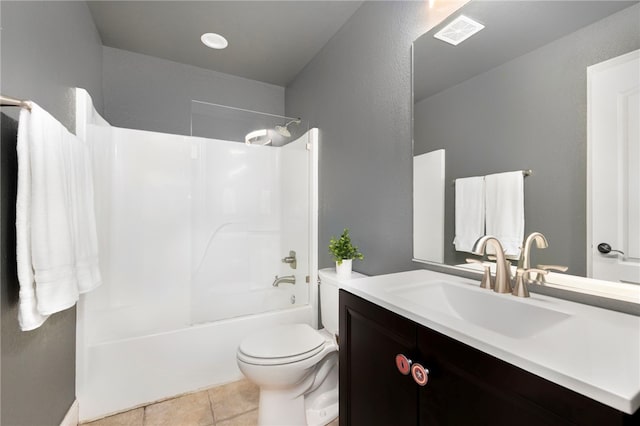 17 Webbly Ln, Bella Vista, AR 72714 - bathroom featuring vanity, toilet, tub / shower combination, and tile patterned flooring