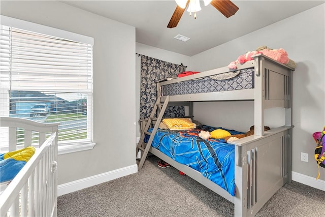 200 Post Oak Ave, Gentry, AR 72734 - carpeted bedroom featuring baseboards and a ceiling fan