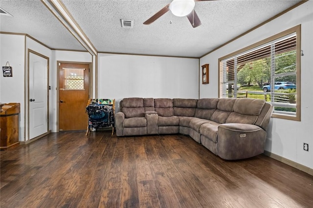 2 Tenbury Ln, Bella Vista, AR 72714 - living area featuring wood finished floors, a ceiling fan, and a textured ceiling