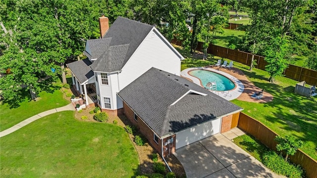 1 Geyer Rd, Bentonville, AR 72712 - view from above of property featuring a pool area