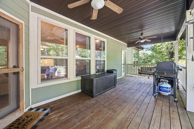 26 Primrose Ln, Bella Vista, AR 72714 - deck with ceiling fan and grilling area