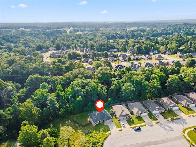 1505 S K Pl, Rogers, AR 72756 - aerial perspective of suburban area featuring a heavily wooded area