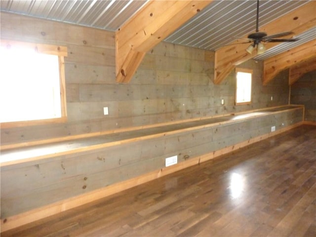 6611 Mc 4010, Everton, AR 72633 - spare room featuring wood finished floors, a ceiling fan, and wood walls