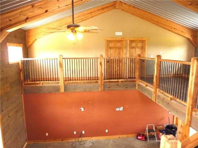 6611 Mc 4010, Everton, AR 72633 - empty room featuring ceiling fan and vaulted ceiling