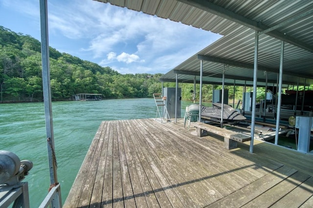 122 Hillcrest Rd, Eureka Springs, AR 72631 - dock area with a water view, a forest view, and boat lift