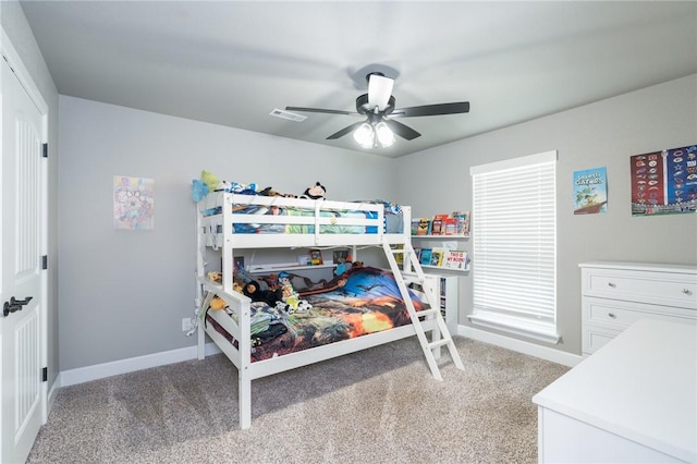 1909 Crump St, Pea Ridge, AR 72751 - bedroom with light colored carpet, baseboards, and a ceiling fan