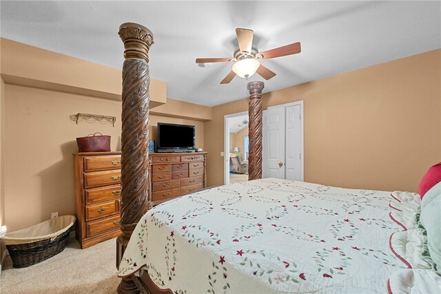 9225 Charles St, Rogers, AR 72756 - bedroom featuring carpet floors, ceiling fan, and a closet