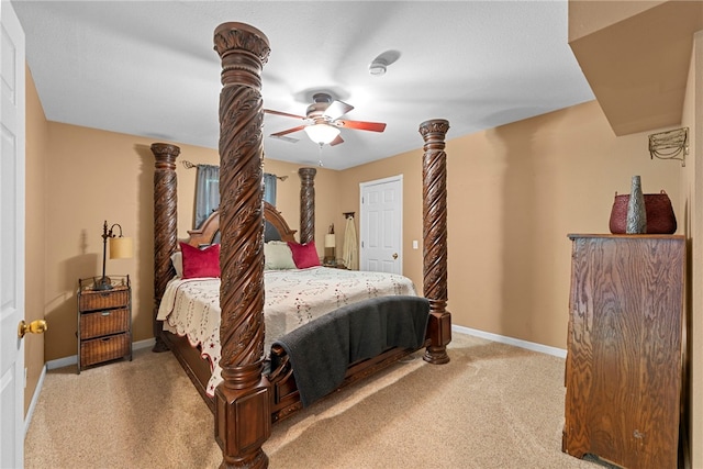 9225 Charles St, Rogers, AR 72756 - bedroom featuring light colored carpet and a ceiling fan