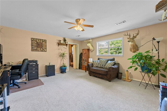 9225 Charles St, Rogers, AR 72756 - carpeted office space with ceiling fan and baseboards