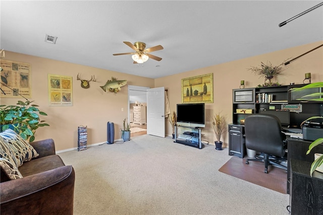 9225 Charles St, Rogers, AR 72756 - office space featuring a ceiling fan and carpet floors