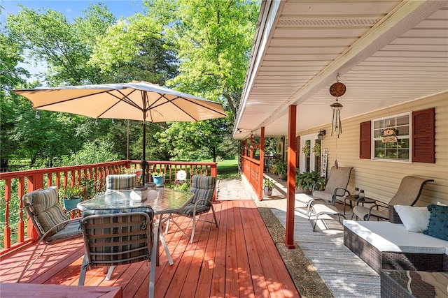 9225 Charles St, Rogers, AR 72756 - wooden deck featuring outdoor dining area and french doors