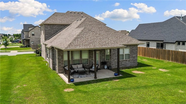 1432 Cannon Ln, Cave Springs, AR 72718 - back of house with a patio area, brick siding, a shingled roof, and a residential view