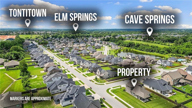 1432 Cannon Ln, Cave Springs, AR 72718 - aerial perspective of suburban area