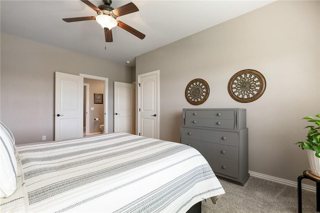 2314 S Mont Blanc Ave, Rogers, AR 72758 - bedroom featuring light carpet, baseboards, and ceiling fan