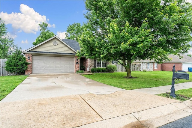 1031 Charles St, Pea Ridge, AR 72751 - view of front of house with driveway, a garage, and brick siding