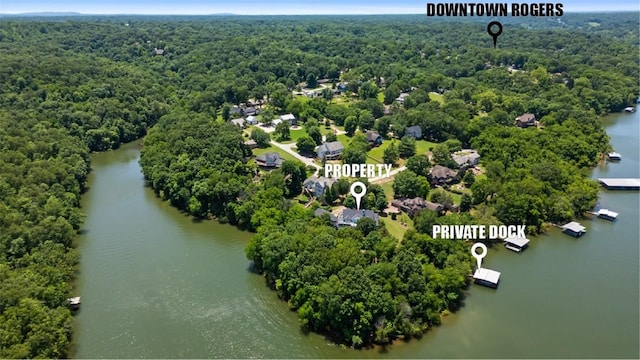 14559 Zimmerman Ln, Rogers, AR 72756 - bird's eye view of a heavily wooded area and a nearby body of water