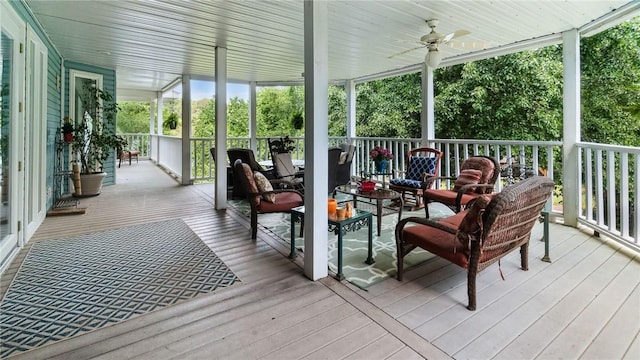 14559 Zimmerman Ln, Rogers, AR 72756 - wooden deck with ceiling fan