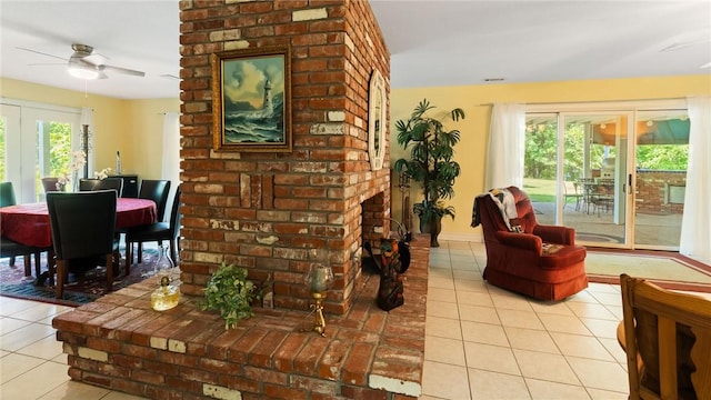 14559 Zimmerman Ln, Rogers, AR 72756 - tiled living room featuring ceiling fan
