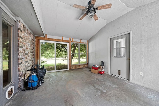 634 Orchard View Ests, Alma, AR 72921 - unfurnished sunroom with lofted ceiling and a ceiling fan