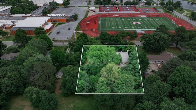 320 S Pleasant St, Springdale, AR 72764 - aerial view of property and surrounding area with property parcel outlined