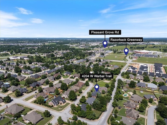 4204 Warbal Trl, Rogers, AR 72758 - aerial overview of property's location