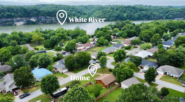 20640 Hillcrest Dr, Springdale, AR 72764 - aerial perspective of suburban area with a nearby body of water and a heavily wooded area