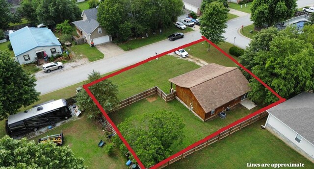 20640 Hillcrest Dr, Springdale, AR 72764 - aerial perspective of suburban area featuring property parcel outlined