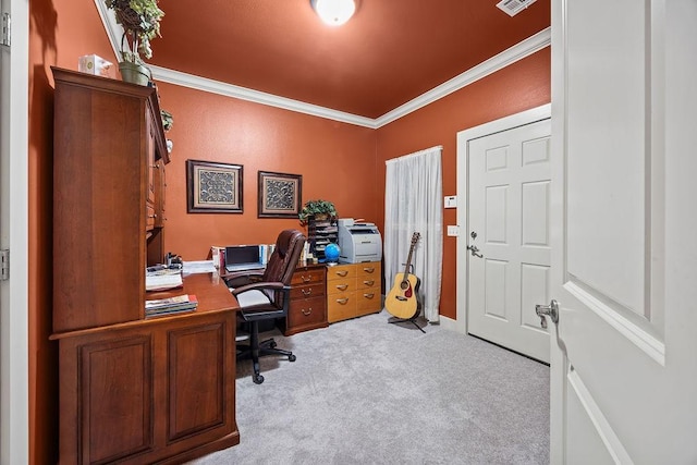 815 James Pl, West Fork, AR 72774 - carpeted home office featuring crown molding