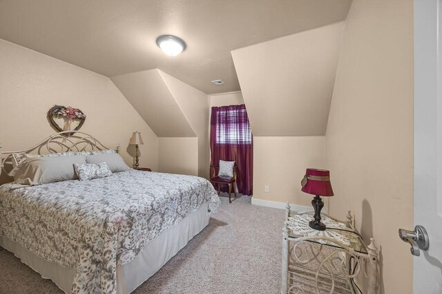 815 James Pl, West Fork, AR 72774 - bedroom with light colored carpet, lofted ceiling, and baseboards