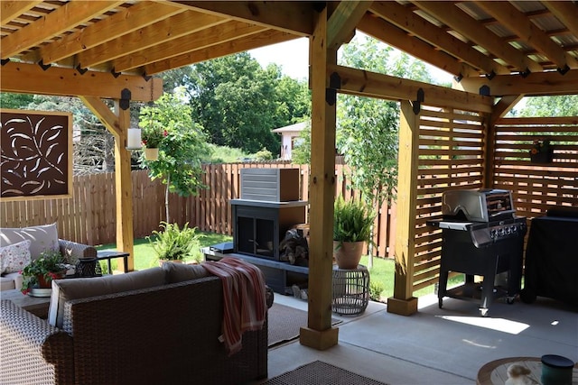 400 Fox Cir, Pea Ridge, AR 72751 - view of patio / terrace with an outdoor living space with a fireplace and area for grilling