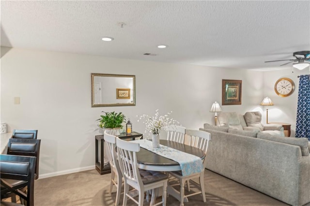 350 S Wildwood Dr Unit C15, Branson, MO 65616 - carpeted dining space with a ceiling fan, recessed lighting, a textured ceiling, and baseboards