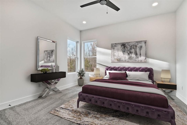 1 Breeghle Ln, Bella Vista, AR 72714 - bedroom featuring recessed lighting, carpet, and a ceiling fan