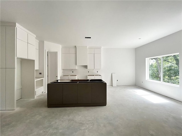 1 Breeghle Ln, Bella Vista, AR 72714 - kitchen featuring white cabinets, a kitchen island, modern cabinets, and concrete flooring