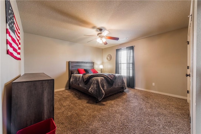 8266 Anna Maria Ave, Springdale, AR 72762 - carpeted bedroom featuring a textured ceiling, ceiling fan, and baseboards