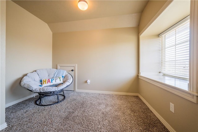 8266 Anna Maria Ave, Springdale, AR 72762 - sitting room with carpet, vaulted ceiling, and baseboards
