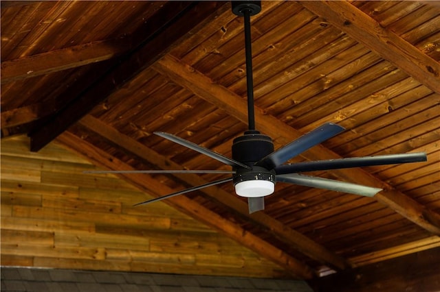 8266 Anna Maria Ave, Springdale, AR 72762 - detailed view of wooden ceiling with exposed beams and a ceiling fan