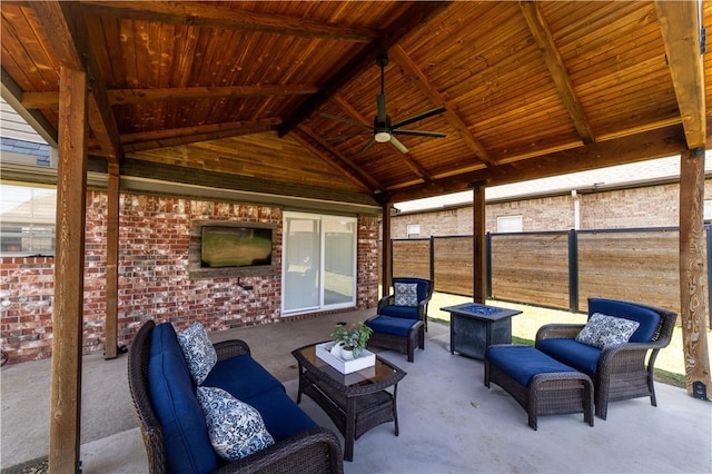 8266 Anna Maria Ave, Springdale, AR 72762 - view of patio featuring outdoor lounge area, ceiling fan, and a gazebo