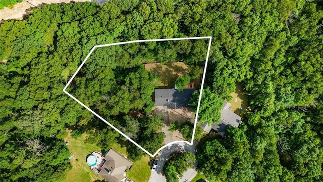 21 Chudleigh Ln, Bella Vista, AR 72714 - aerial view of property and surrounding area featuring property boundaries highlighted