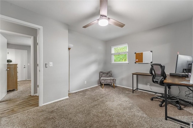 21 Chudleigh Ln, Bella Vista, AR 72714 - carpeted home office featuring a ceiling fan and baseboards