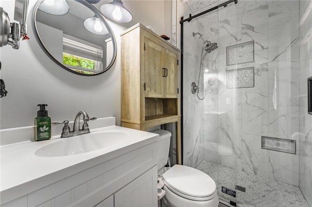 21 Chudleigh Ln, Bella Vista, AR 72714 - full bathroom featuring a marble finish shower, toilet, and vanity